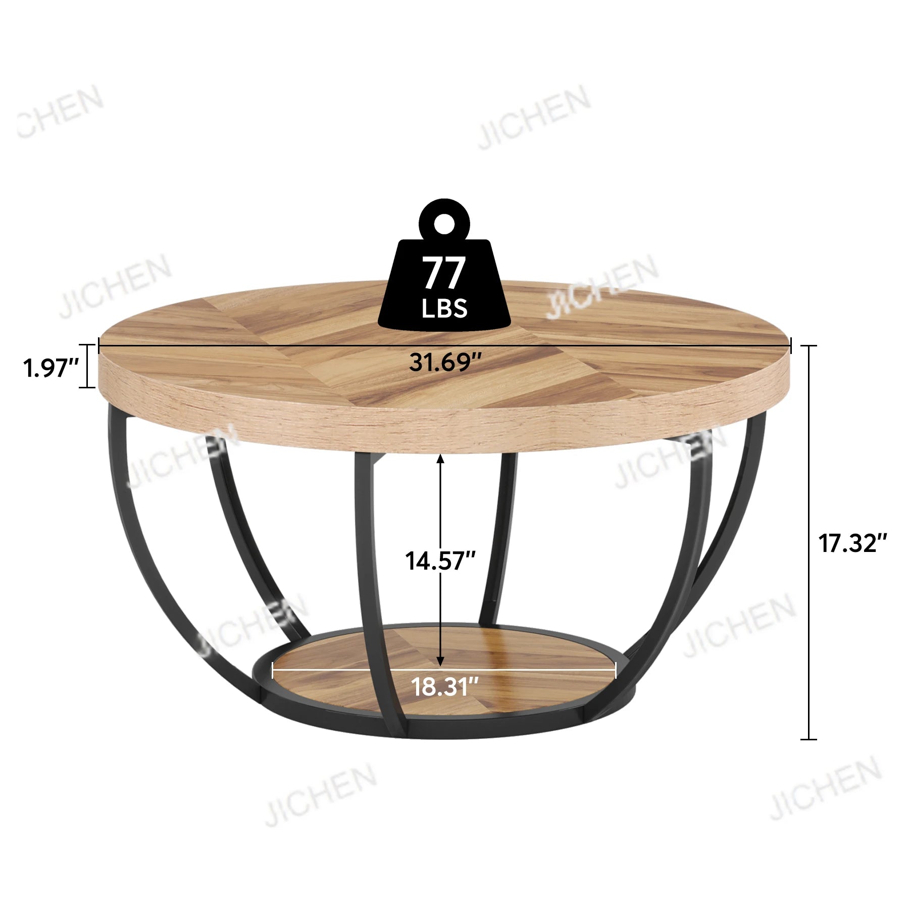 Tribesigns 31.7″ Round Coffee Table