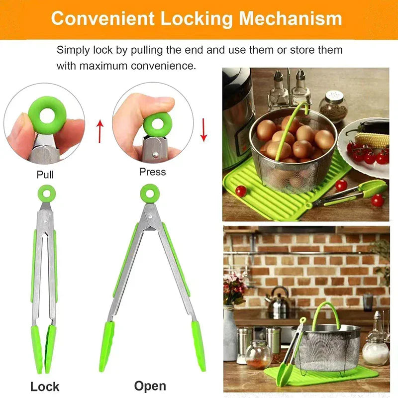 Anti Slip Stainless Steel Tongs