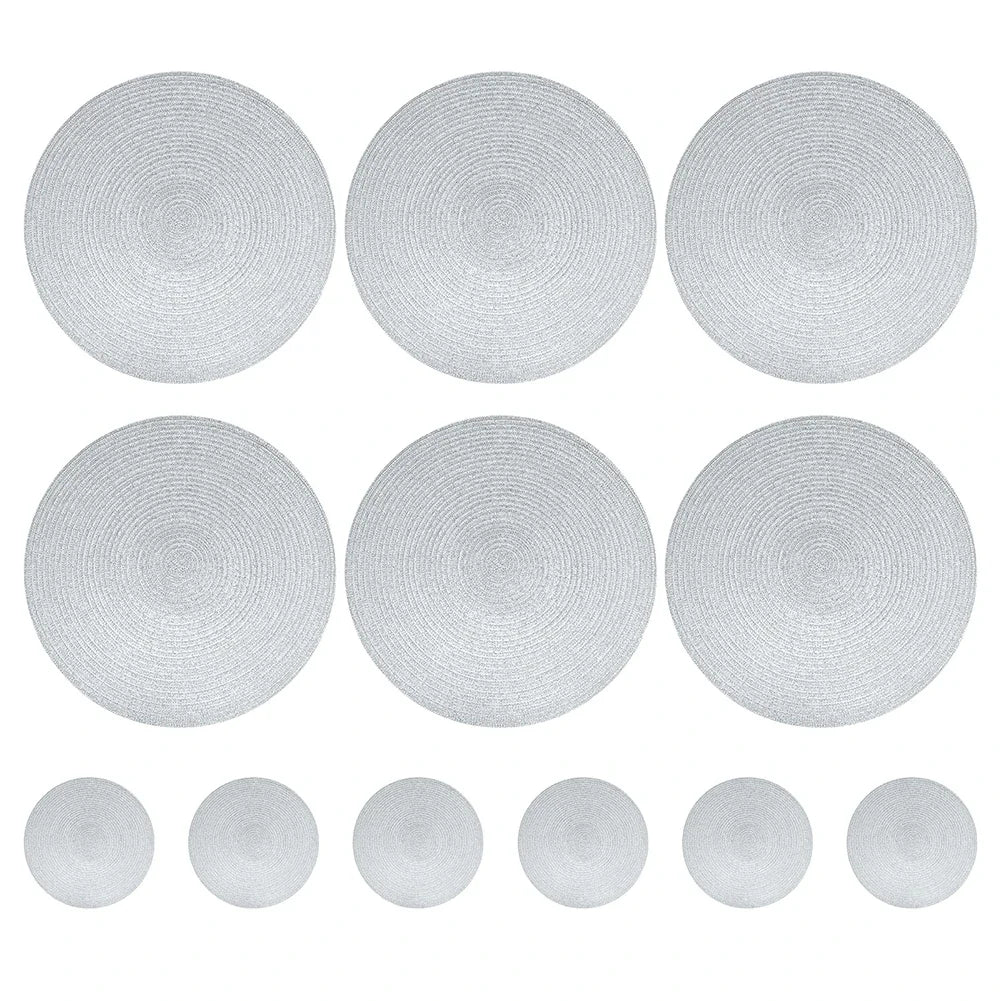 6PCS Braided Placemats & Coasters – Washable Heat-Resistant Table Set