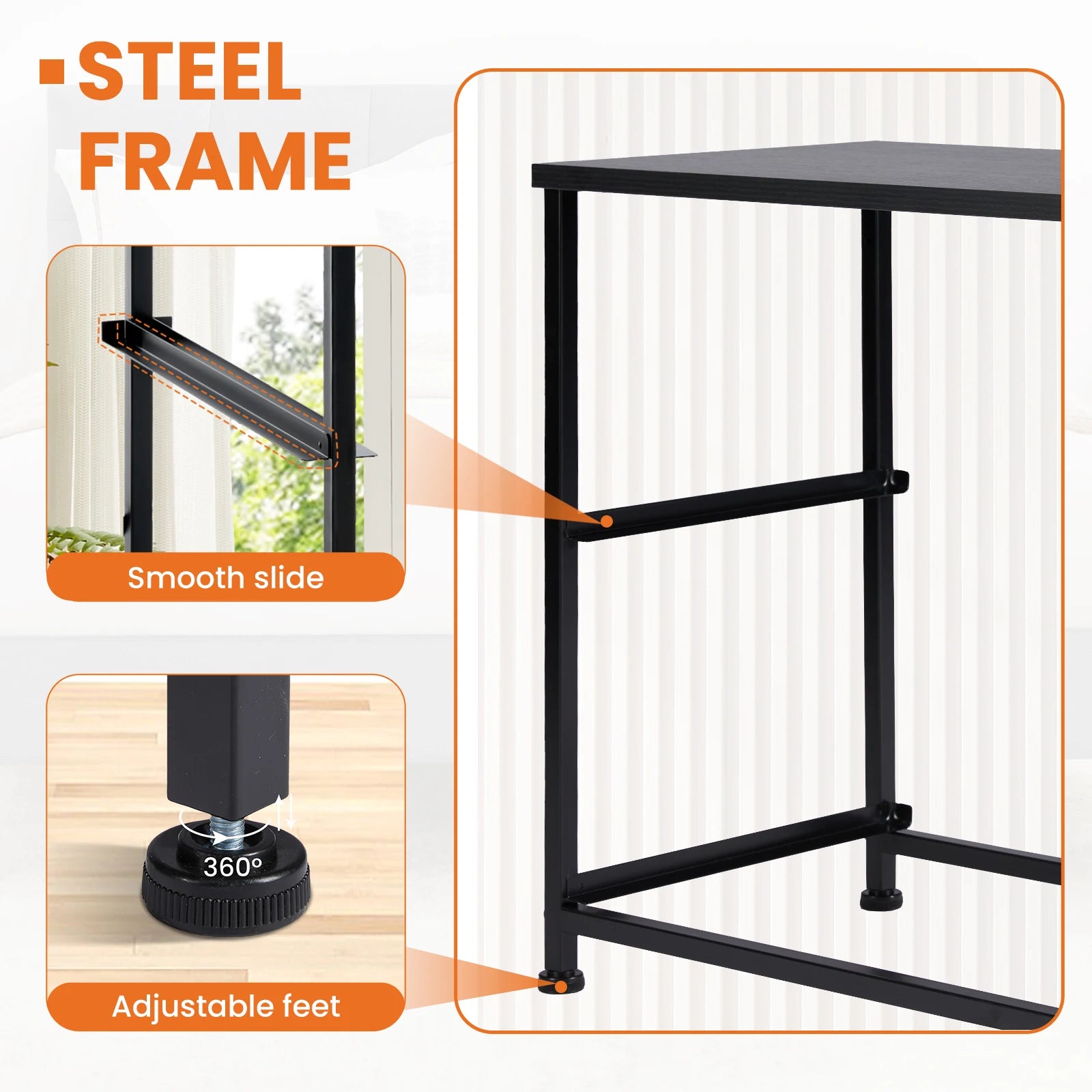 JHK Nightstand with 2 Fabric Drawers – Bedside & Coffee Table Storage Cabinet