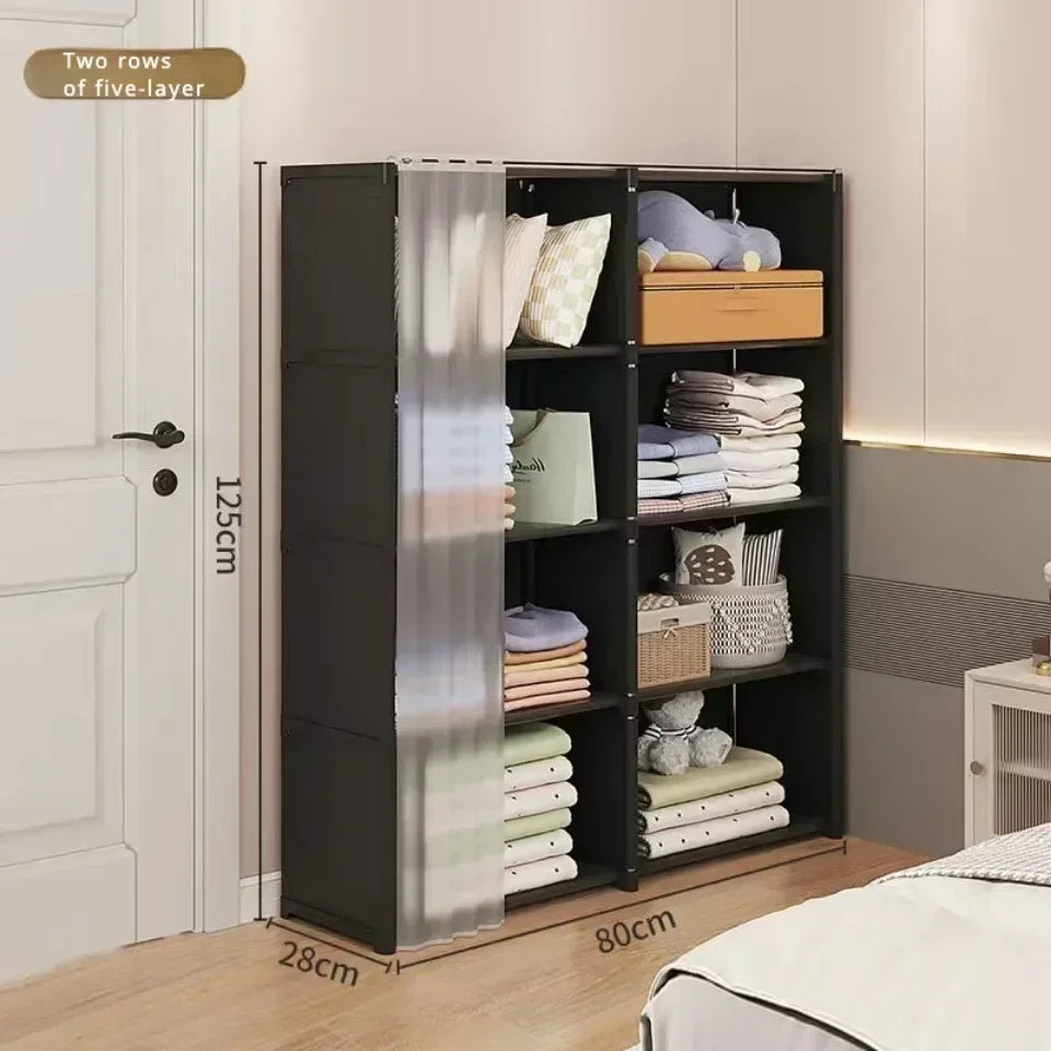 6/5-Layer Dustproof Wardrobe – High Capacity Storage Cabinet