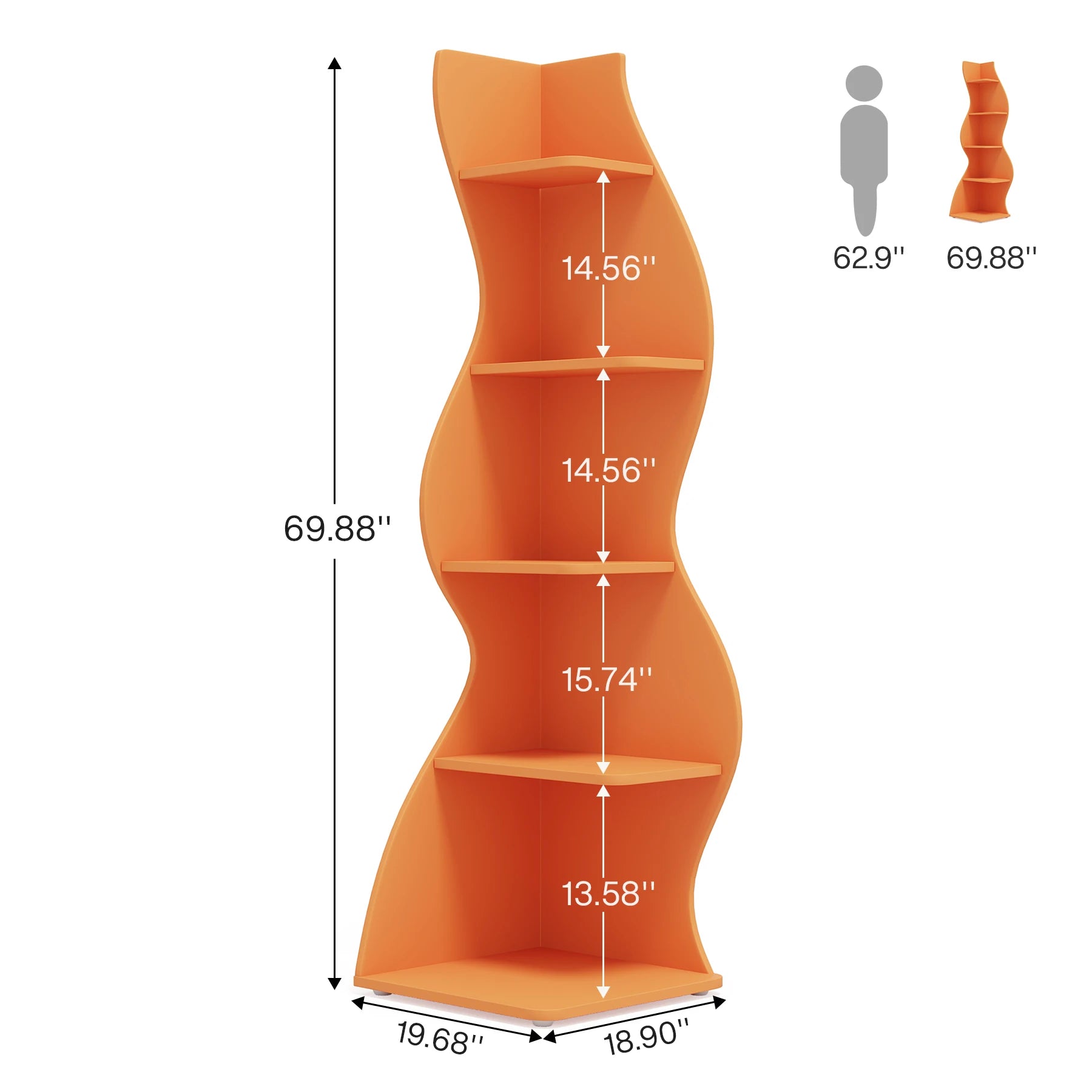 Tribesigns 5-Tier Modern Corner Bookshelf