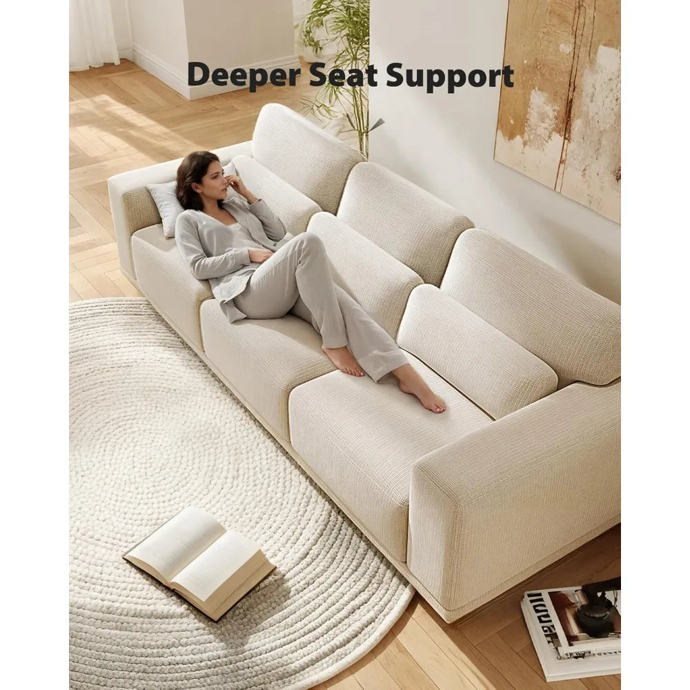 89" 3-Seater Sofa – Deep Seat & Wide Armrest Couch