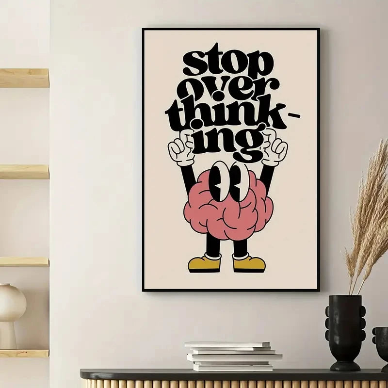 Stop Overthinking Wall Art – Brain & Shoes Canvas Print