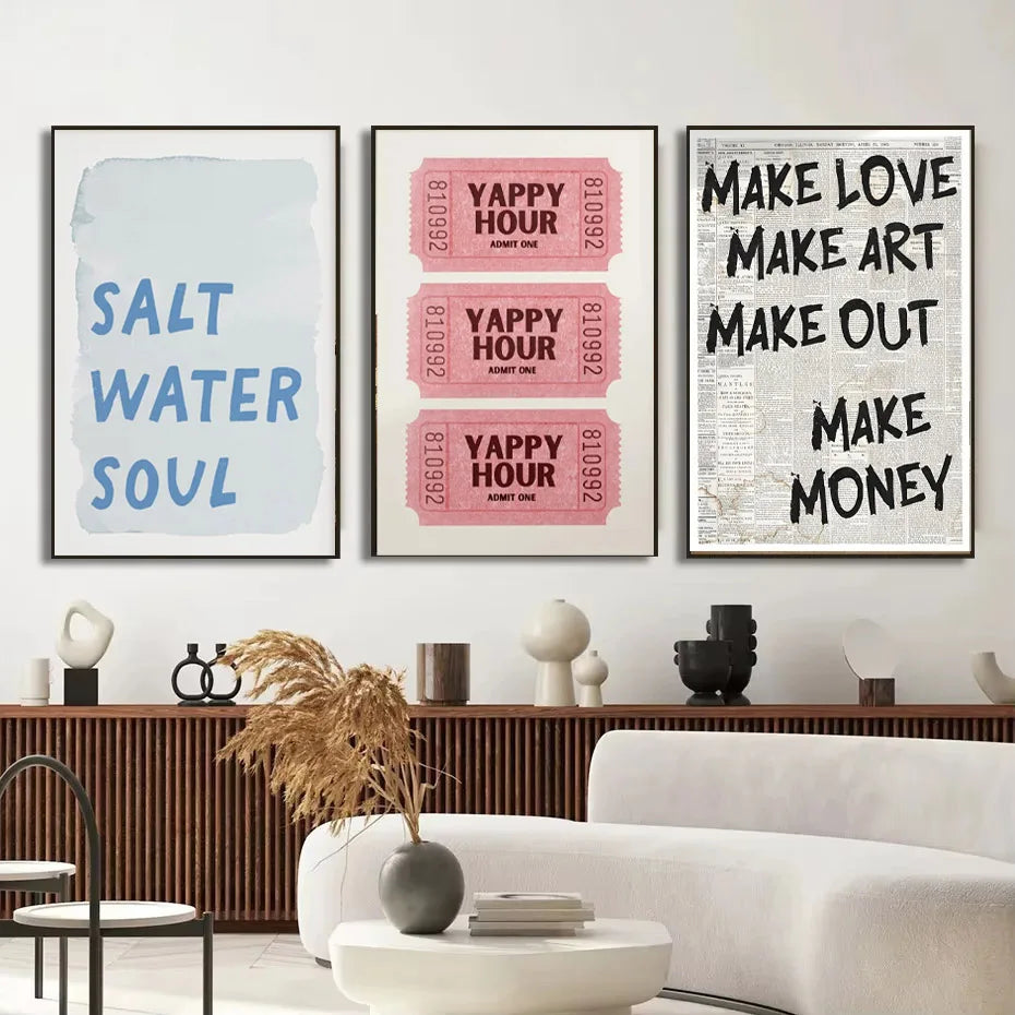 Modern Text Print Canvas Poster Wall Decoration