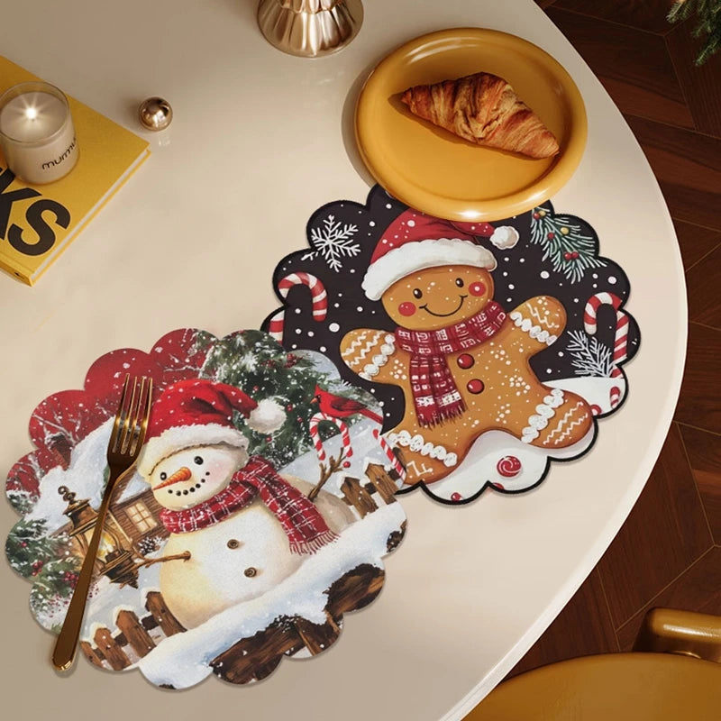 4PCS Cartoon Santa Claus Coasters – Christmas Table Heat Pads