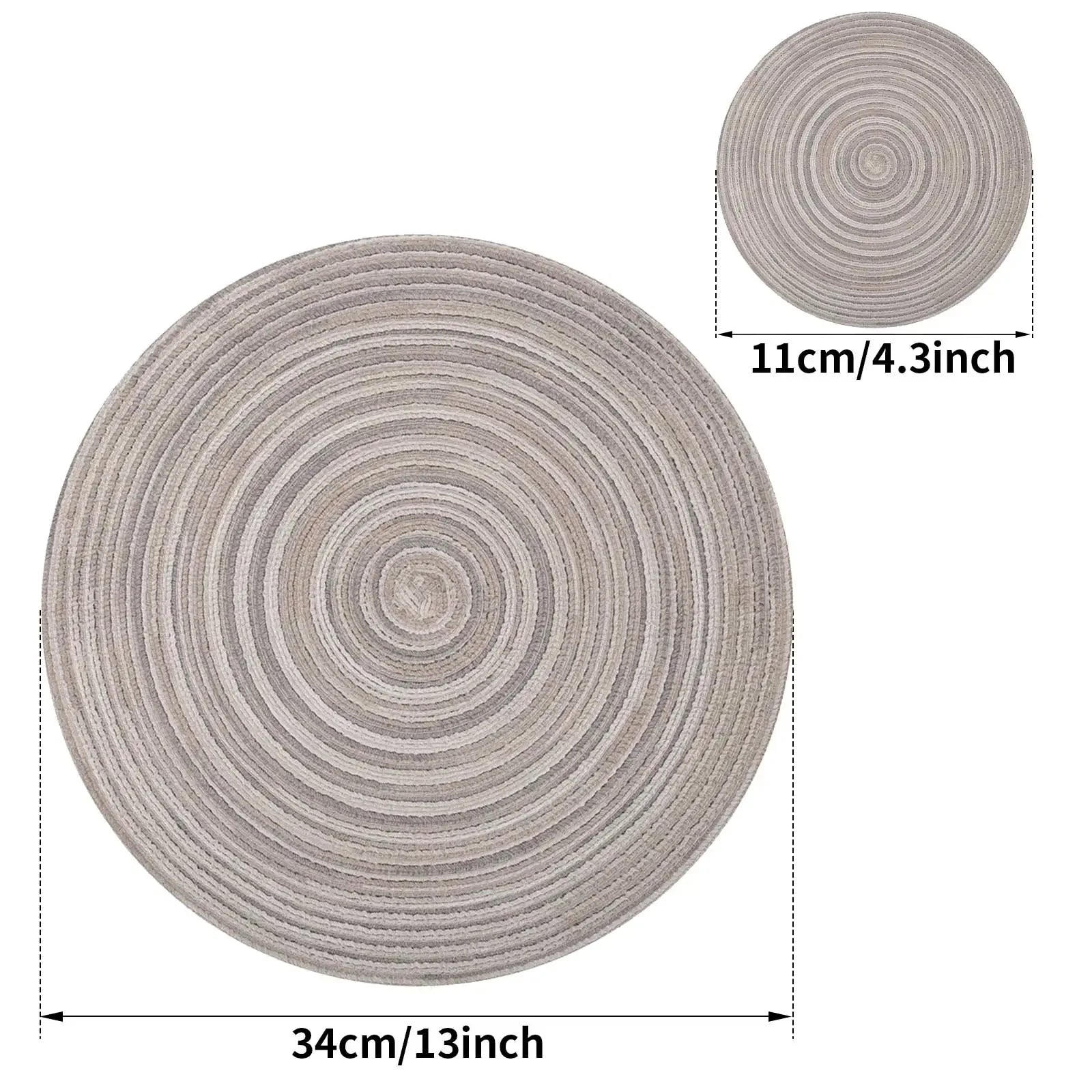 6PCS Braided Placemats & Coasters – Washable Heat-Resistant Table Set