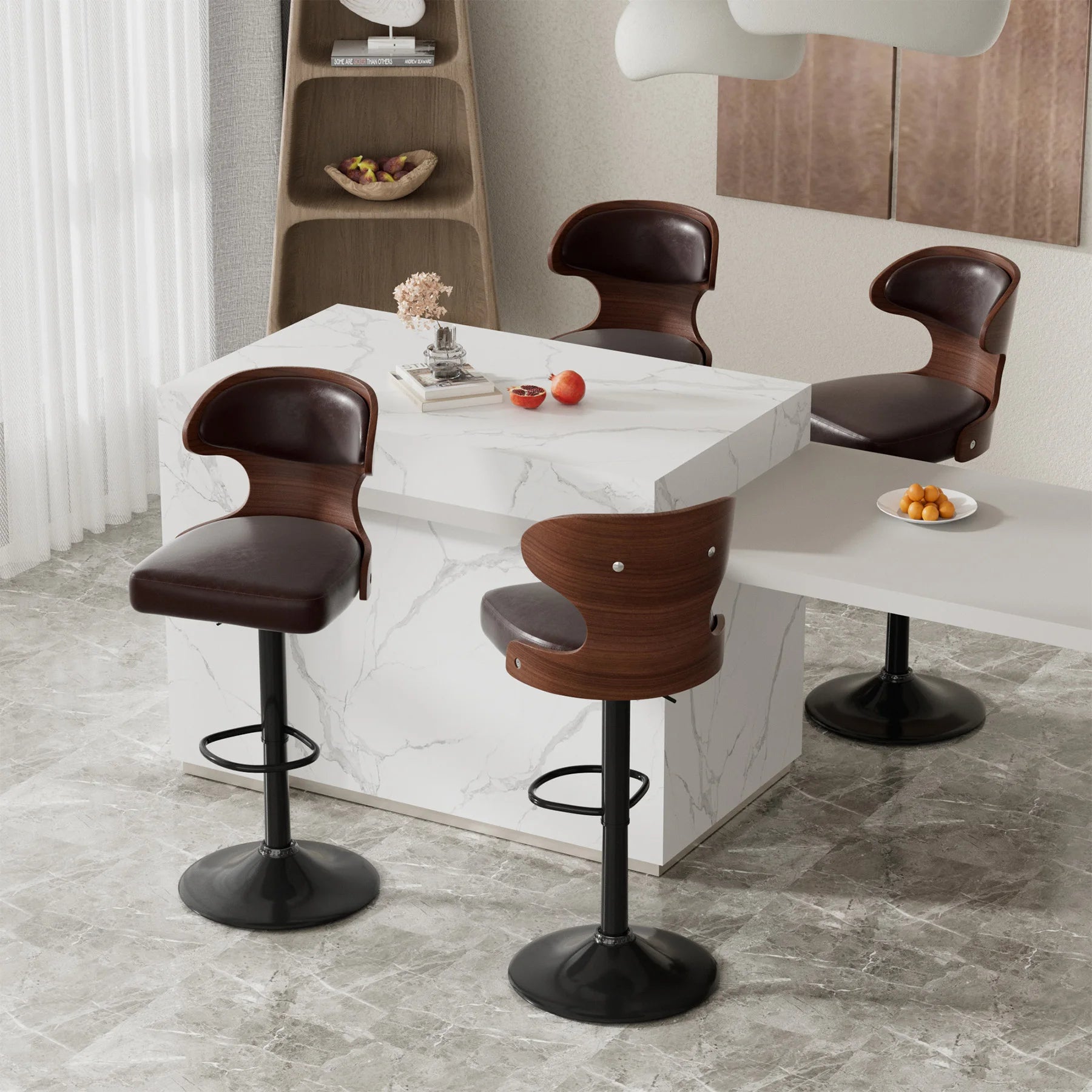 2PCS Bar Stools with Backrest – Soft Cushion Dining Chairs