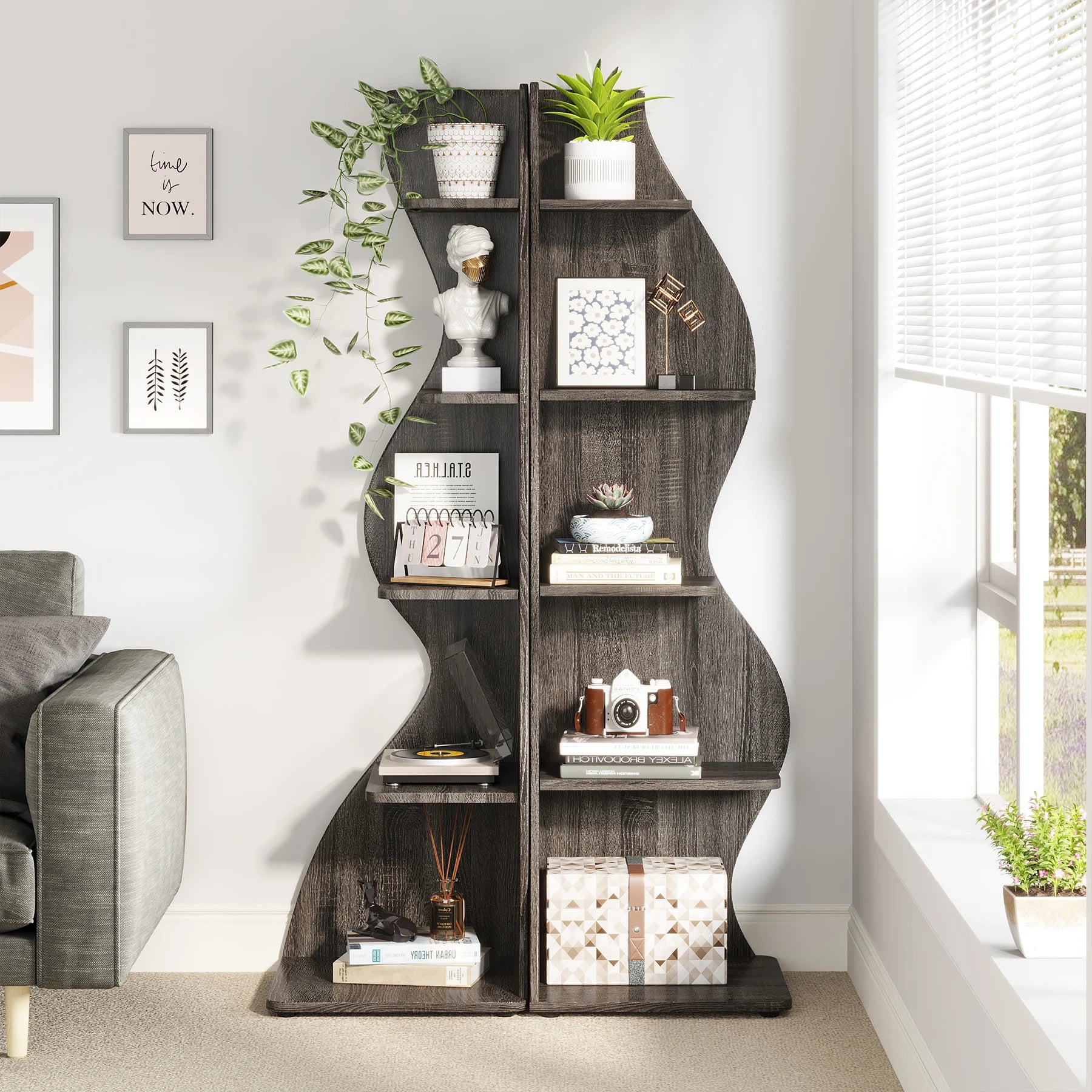 Tribesigns 5-Tier Modern Corner Bookshelf