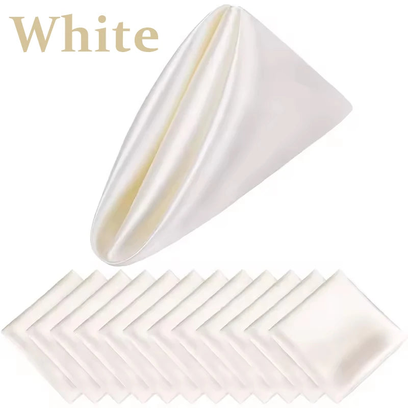 Shiny Satin Square Napkin – Washable Anti-Wrinkle Table Decor
