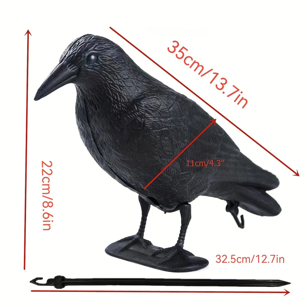Realistic Decorative Crow – Satin Plastic Garden Yard Ornament