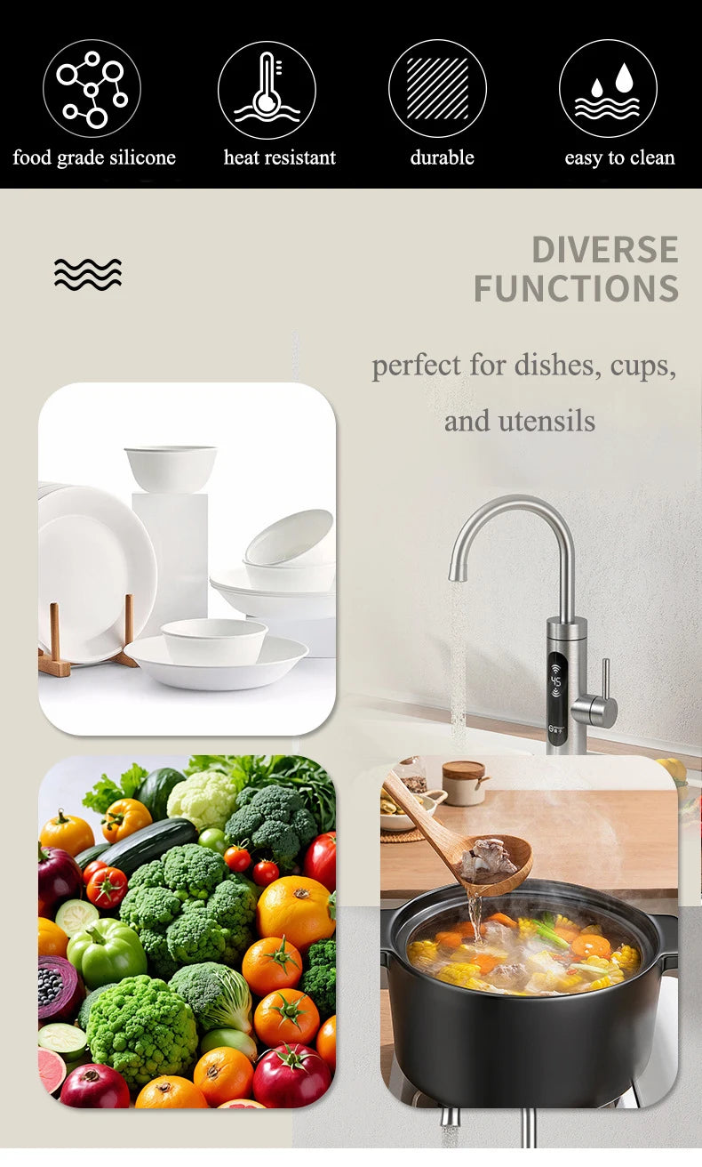 Silicone Draining Pad – Non-Slip Dish Drying Mat for Kitchen