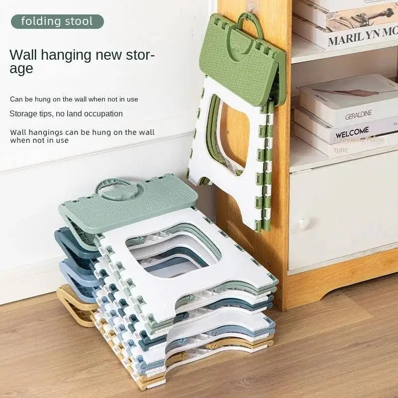 Thickened Plastic Folding Stool for Indoor and Outdoor Use