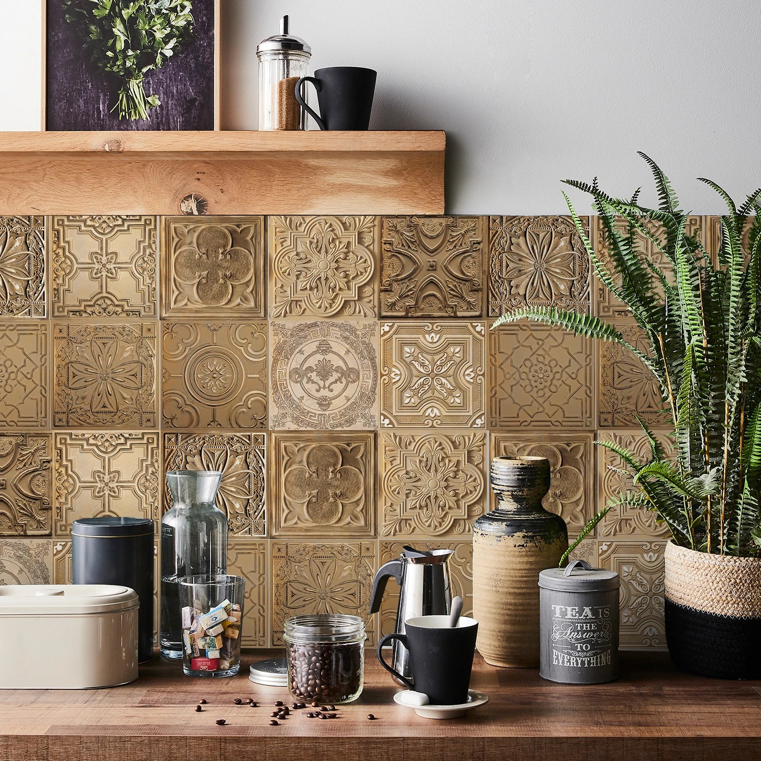 24PCS Light Color Tile Stickers – Waterproof Self-Adhesive Wall Decals