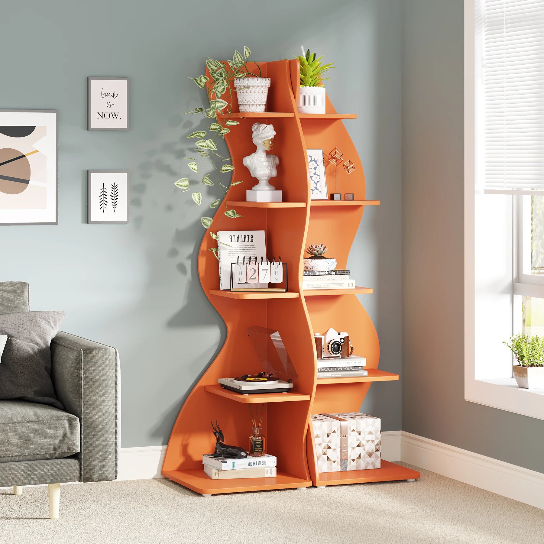 Tribesigns 5-Tier Modern Corner Bookshelf