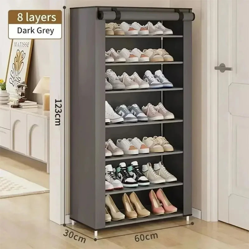Multi-Layer Fabric Dustproof Shoe Rack Cabinet
