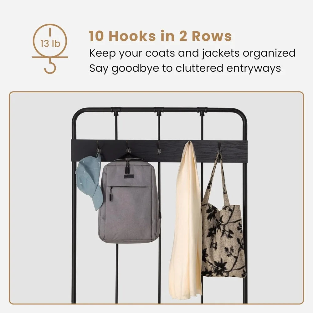 CERLIN Hall Tree – Coat Rack with Shoe Bench & Storage