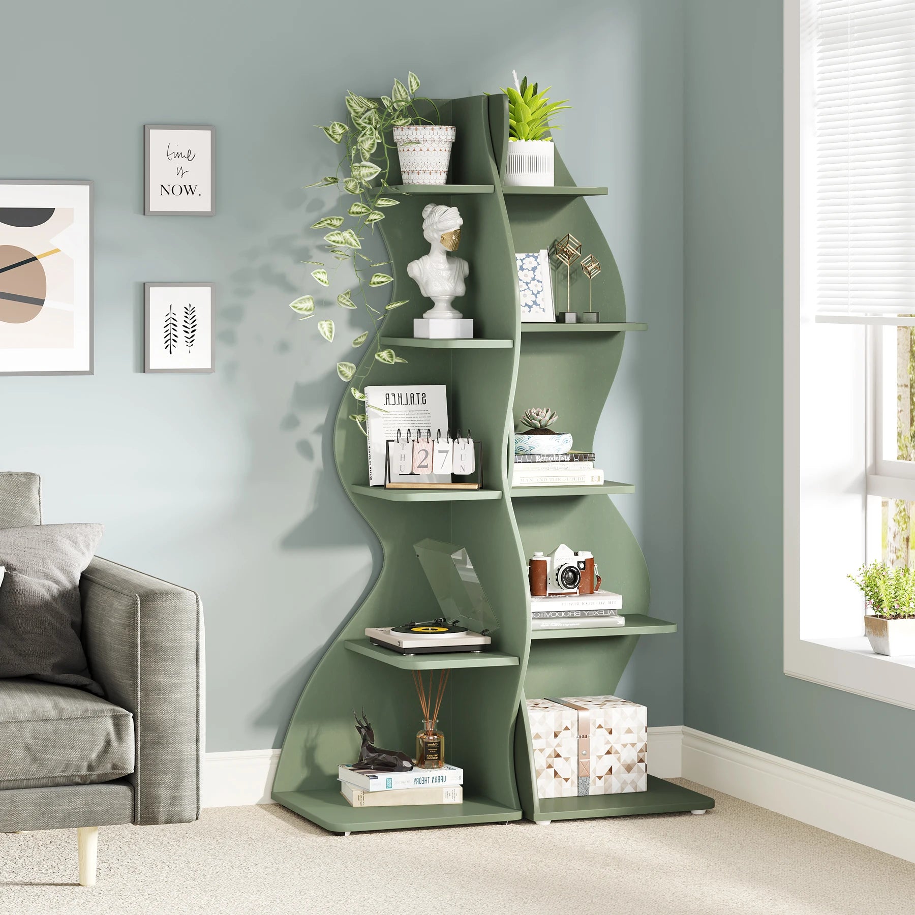 Tribesigns 5-Tier Modern Corner Bookshelf