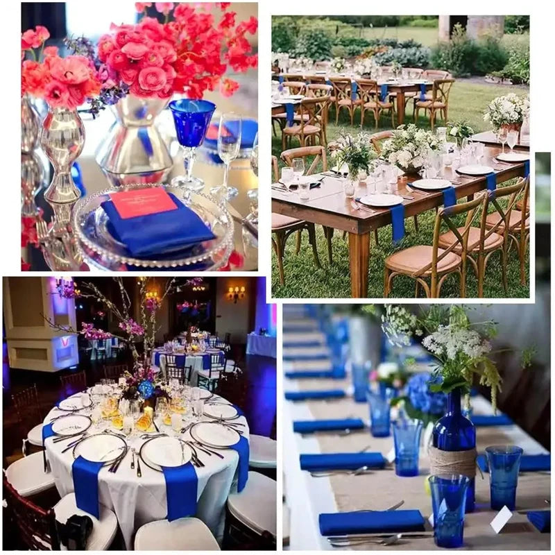 Shiny Satin Square Napkin – Washable Anti-Wrinkle Table Decor