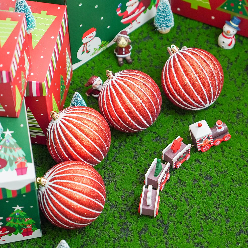 4PCS 10CM Christmas Ball Ornaments – Xmas Tree & Holiday Decor
