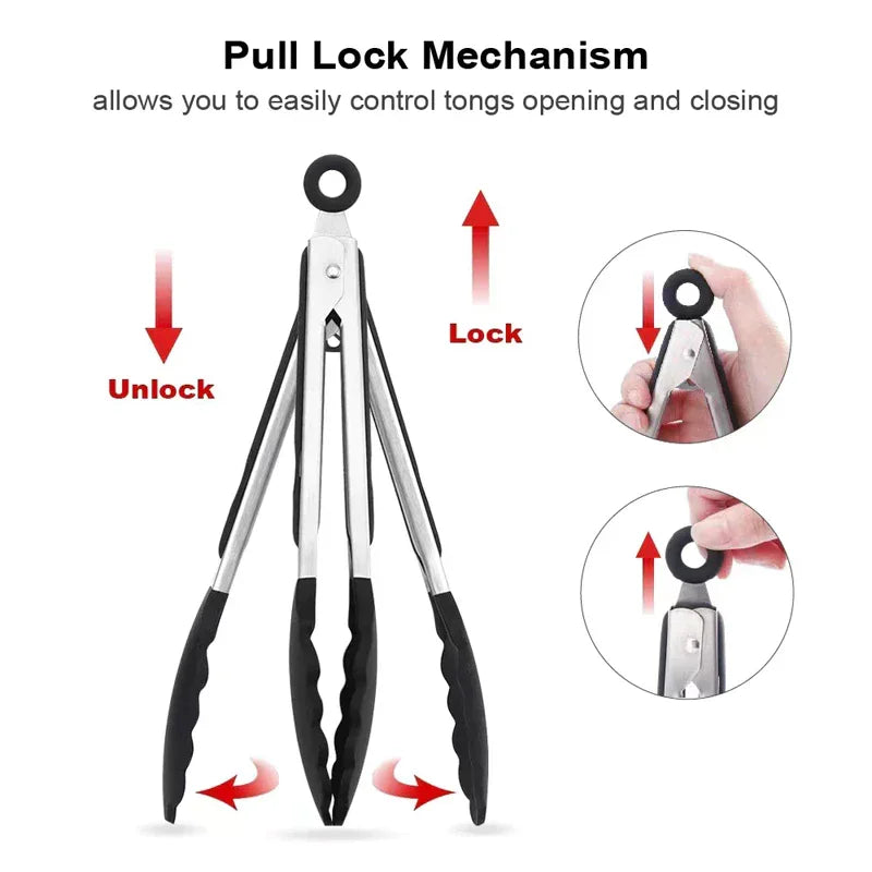 Anti Slip Stainless Steel Tongs
