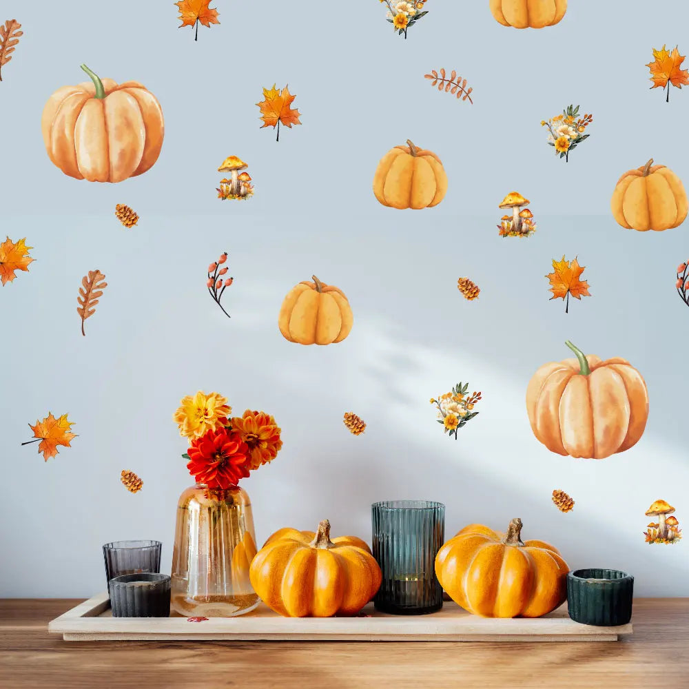 Halloween 3D Pumpkin Window Sticker – Self-Adhesive Autumn Wall Decal