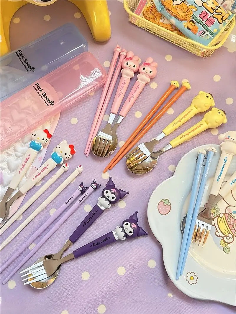 Sanrio Kids Stainless Steel Cutlery Set with Case