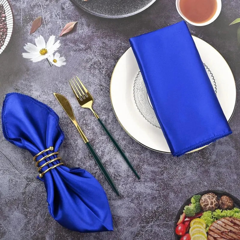 Shiny Satin Square Napkin – Washable Anti-Wrinkle Table Decor