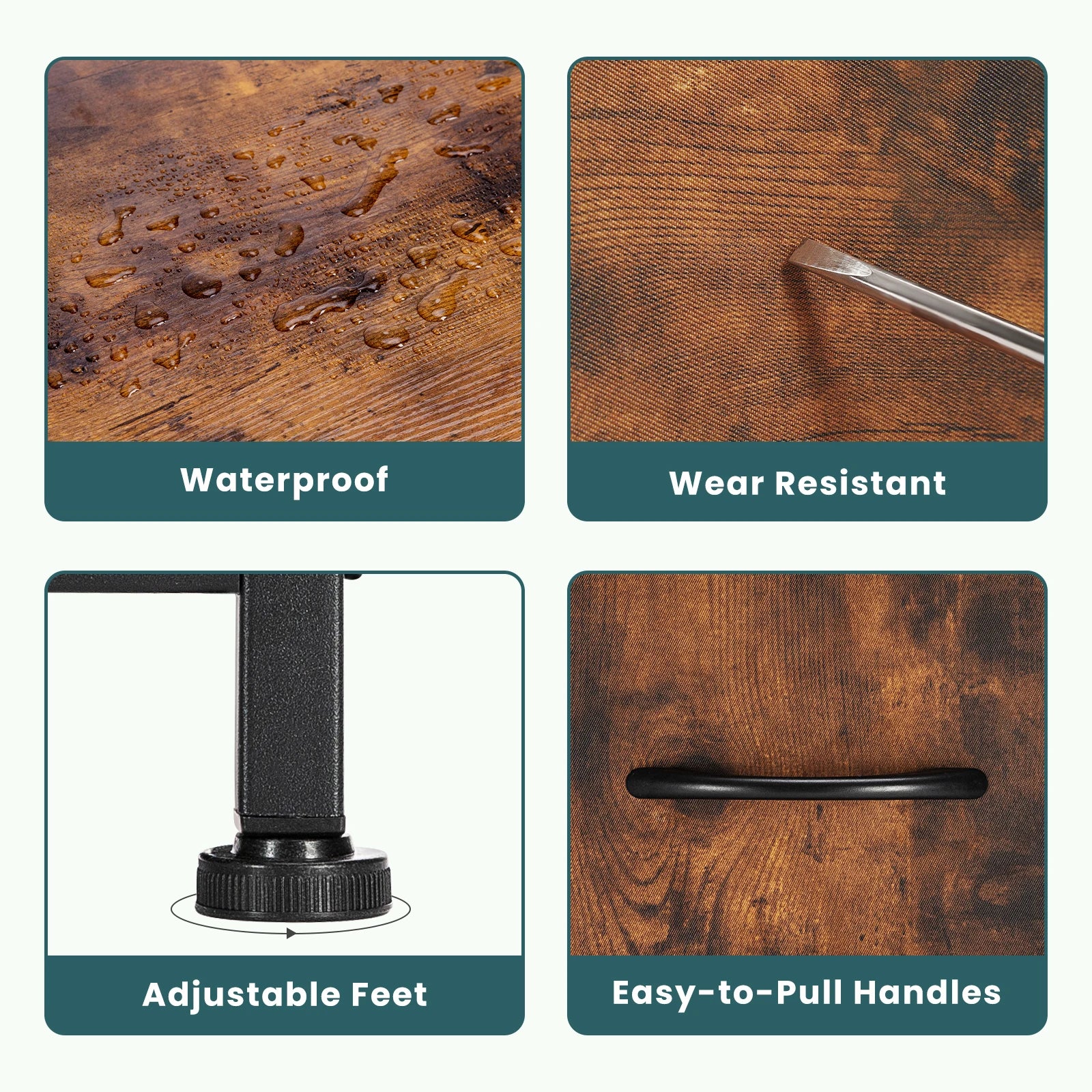 Fireplace TV Stand – 5-Drawer Bedroom Storage Cabinet