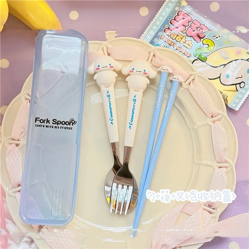 Sanrio Kids Stainless Steel Cutlery Set with Case