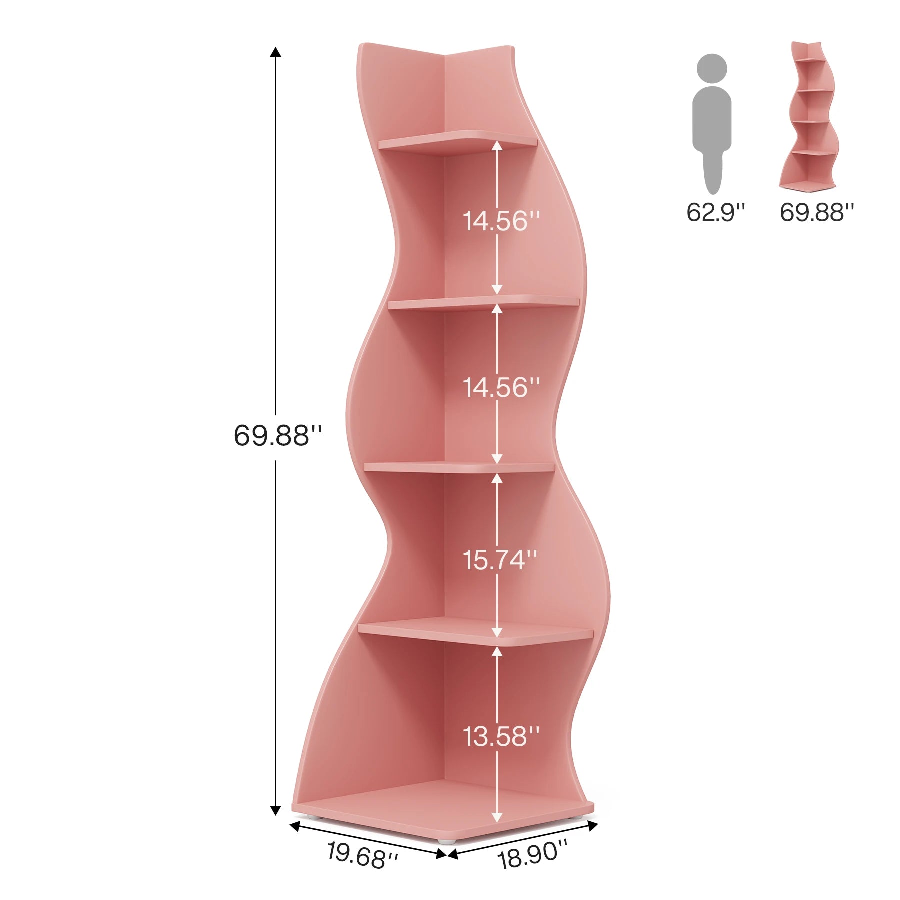 Tribesigns 5-Tier Modern Corner Bookshelf