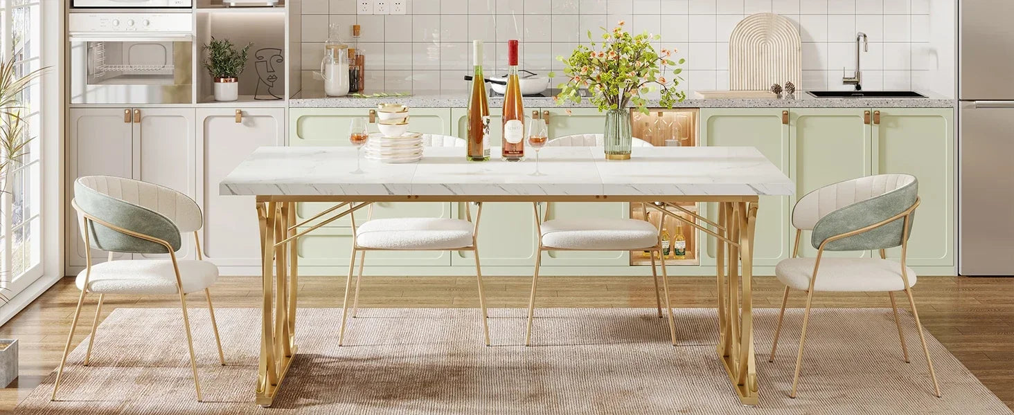 63" Modern Rectangular Dining Table – Seats 4-6 People