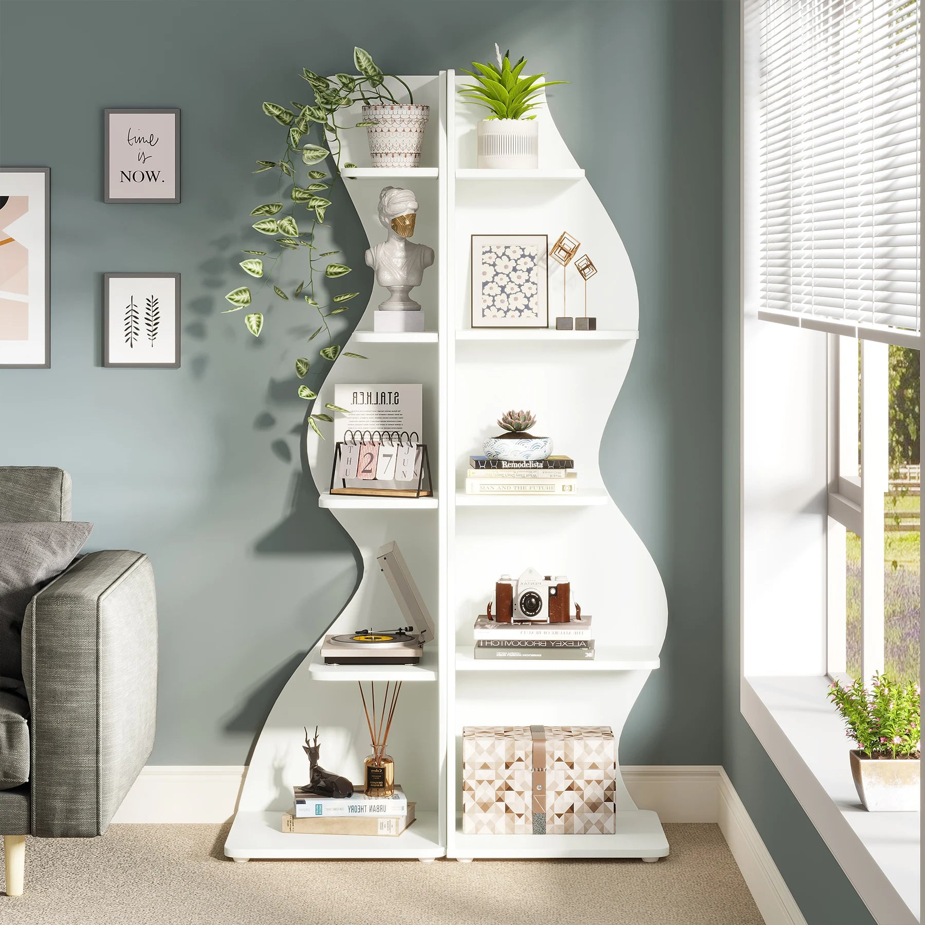 Tribesigns 5-Tier Modern Corner Bookshelf