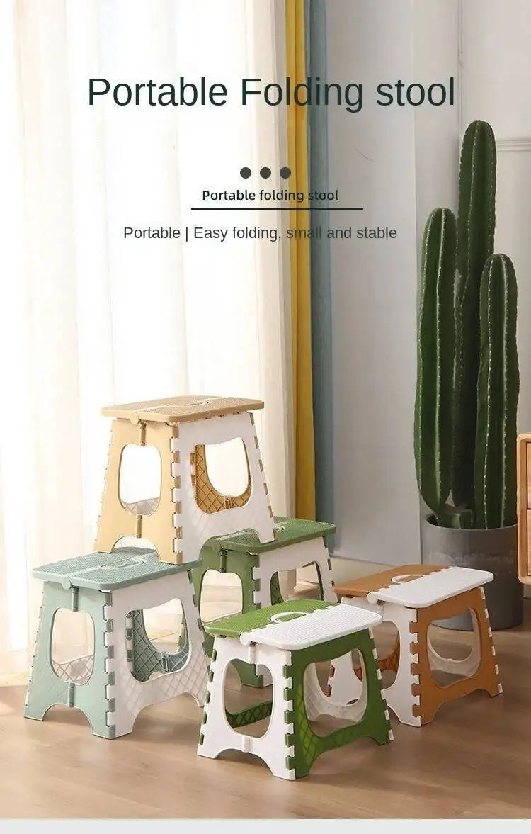 Thickened Plastic Folding Stool for Indoor and Outdoor Use