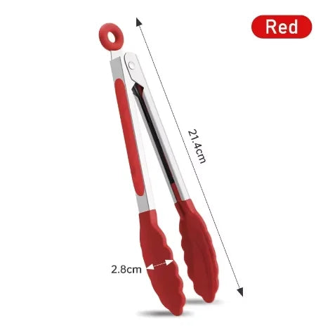 7-Inch Non-Slip Stainless Steel Food Tongs