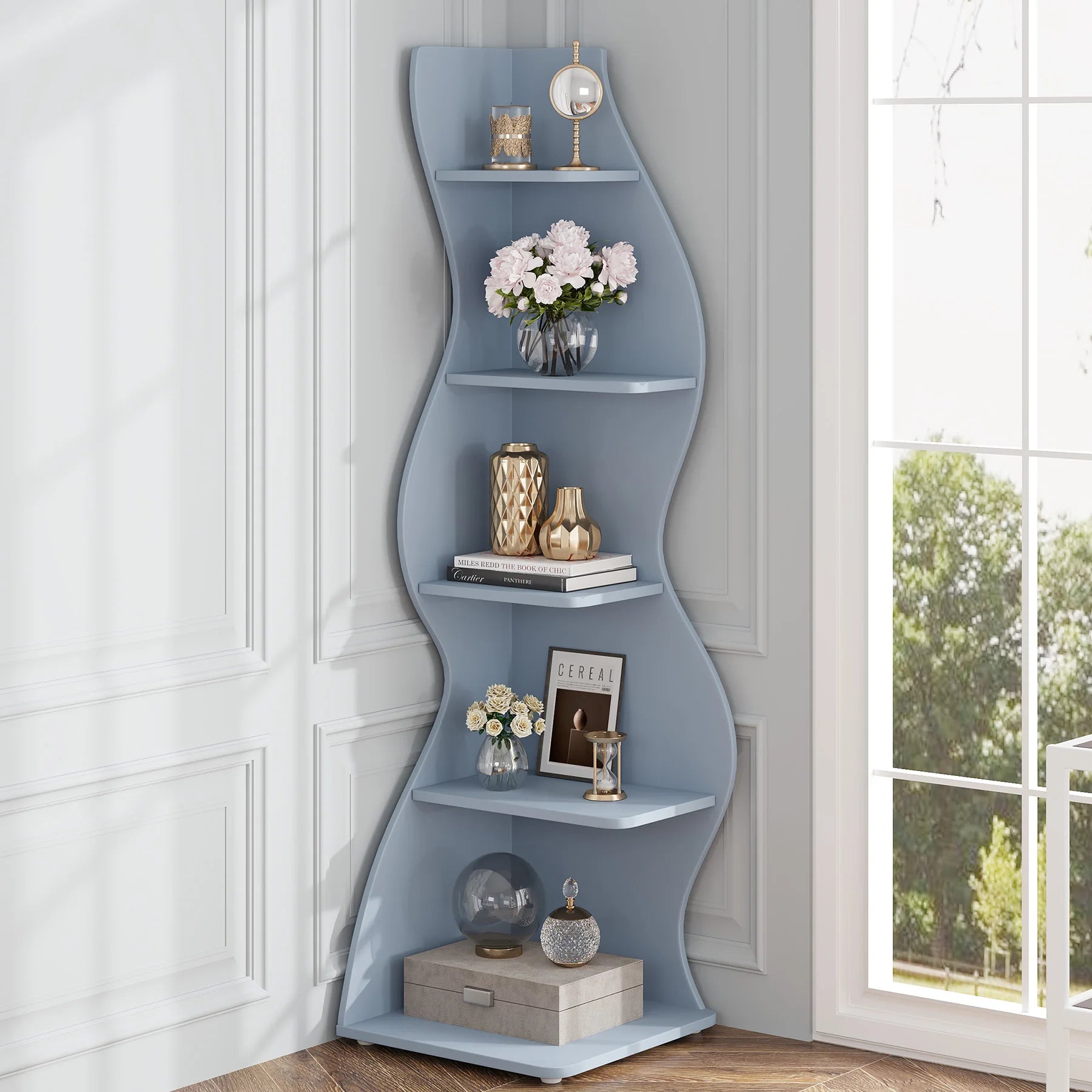 Tribesigns 5-Tier Modern Corner Bookshelf