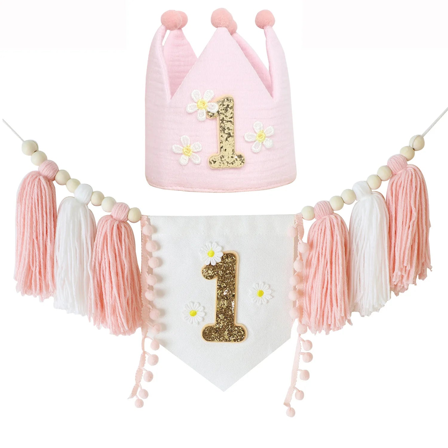 Boho 1st Birthday High Chair Banner Party Decoration