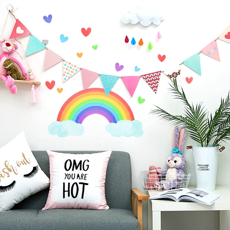 Glow-in-the-Dark Rainbow Wall Stickers for Kids Room