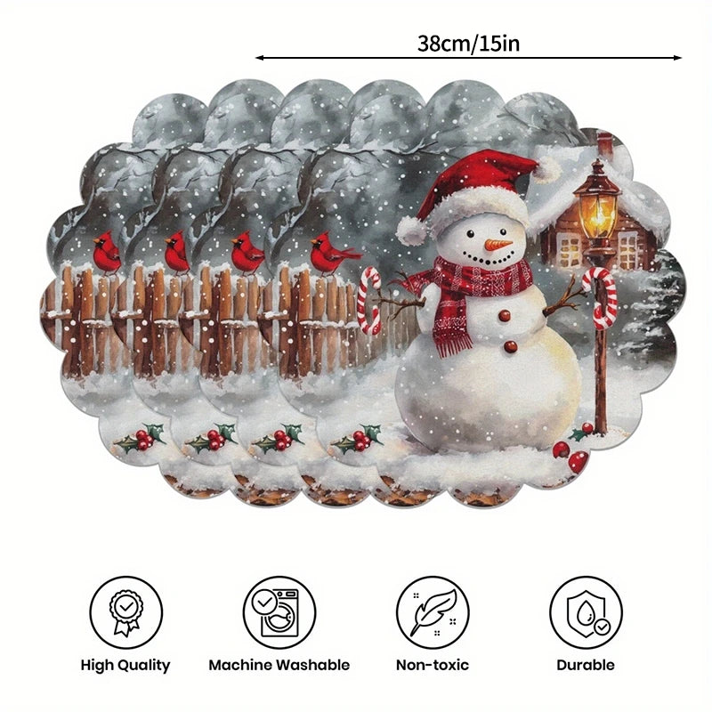4PCS Cartoon Santa Claus Coasters – Christmas Table Heat Pads