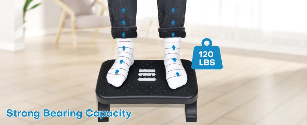 Ergonomic Under Desk Footrest with Massage Rollers