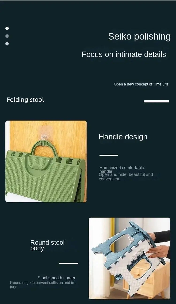 Thickened Plastic Folding Stool for Indoor and Outdoor Use