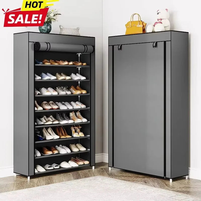 Multi-Layer Fabric Dustproof Shoe Rack Cabinet