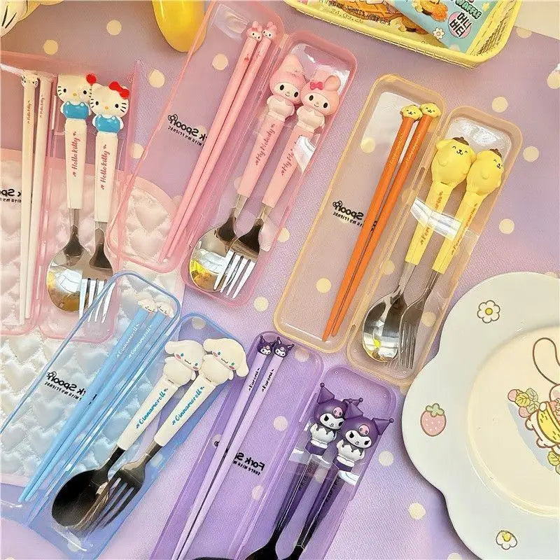 Sanrio Kids Stainless Steel Cutlery Set with Case