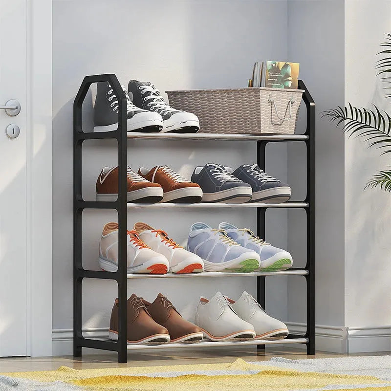 4-Tier Wooden Shoe Rack – Home & Dormitory Storage Cabinet