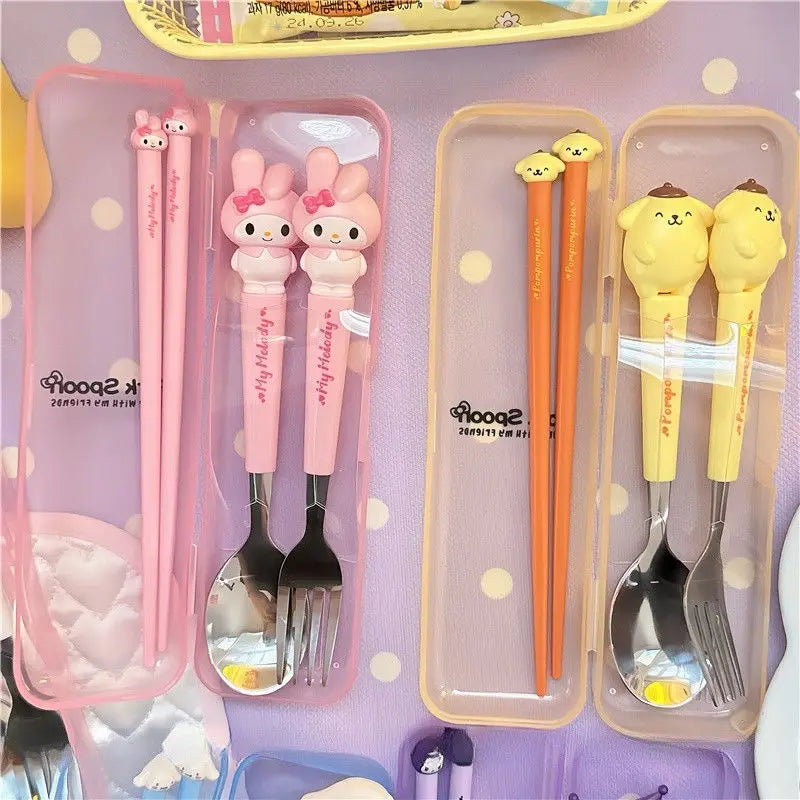 Sanrio Kids Stainless Steel Cutlery Set with Case