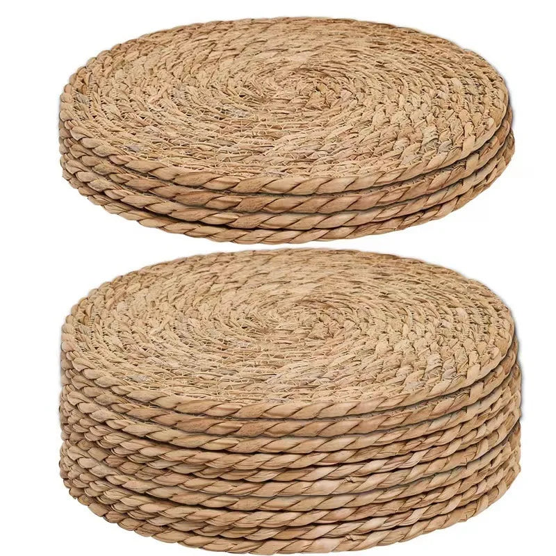 Handwoven Rattan Placemats – Round Heat Insulation Table Mats