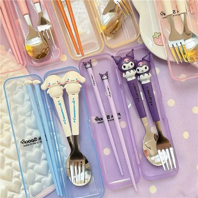 Sanrio Kids Stainless Steel Cutlery Set with Case