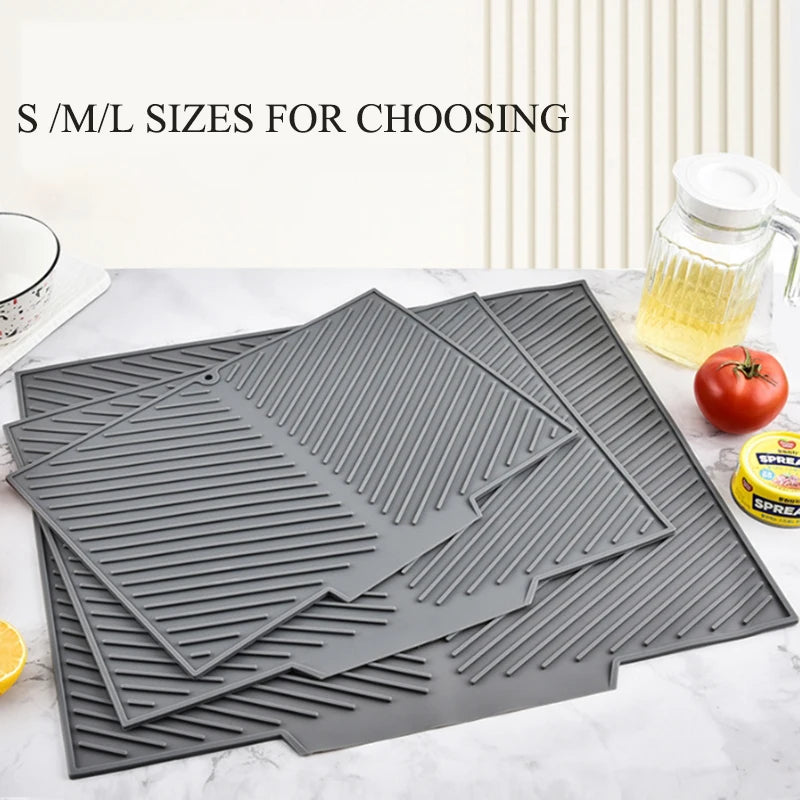 Silicone Draining Pad – Non-Slip Dish Drying Mat for Kitchen