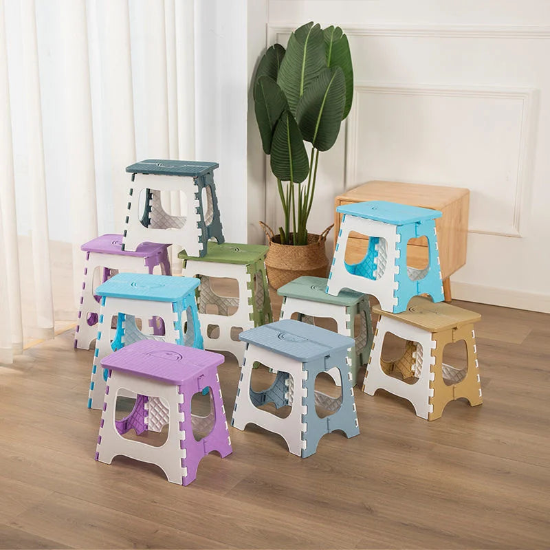 Thickened Plastic Folding Stool for Indoor and Outdoor Use