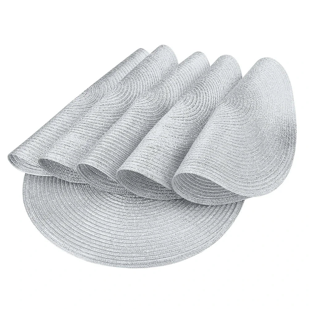 6PCS Round Table Mat & Coaster Set – Non-Slip Ramie Dining Placemats